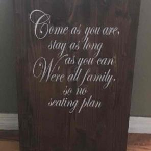 Take a seat not a side wedding sign