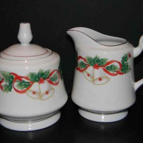 Sango "Noel" 8401 Sugar Bowl and creamer