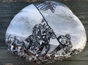 Hand Painted Rock Of Iwo Jima