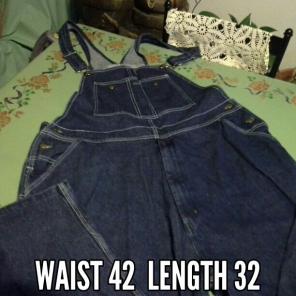 Size 42 waist and 32 length bib overalls