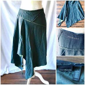 DKNY Flowy Tiered Jean Skirt