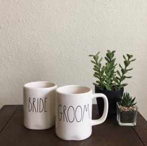 "Bride" and "Groom" Mugs