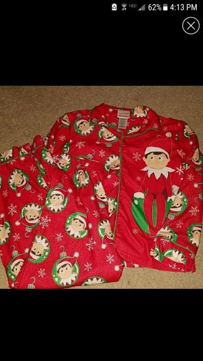 Size 10 Elf on the shelf pajamas