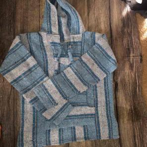 Blue poncho