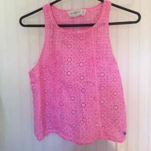 A&F Bright Pink Eyelet Tank Top