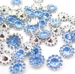 Lt. Blue Round Point Acrylic Flatbacks