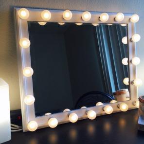 Small White Wall/Desktop Vanity Mirror