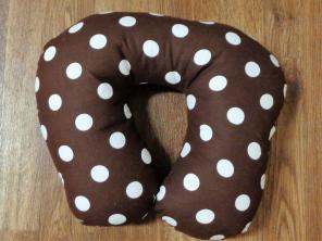 LG White Dots on Brown Neck Pillow
