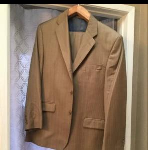 Men's Bachrach Tan Pinstripe Suite