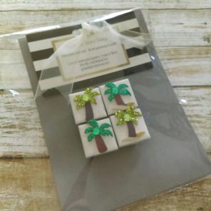 Palm Tree Set of 4 Cute Magnets, Kitchen