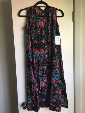 Lularoe Joy Black Background Flowers XS
