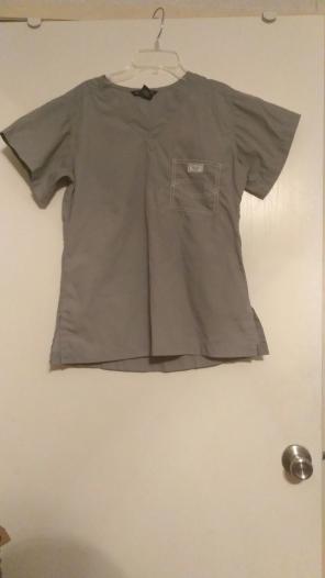 Women's gray scrubs shirt