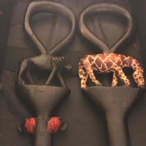 Hand carved canes from Uganda