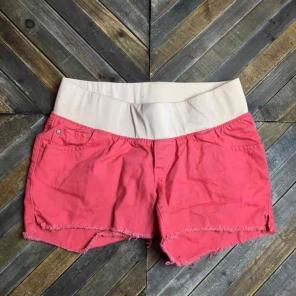 Coral colored maternity shorts