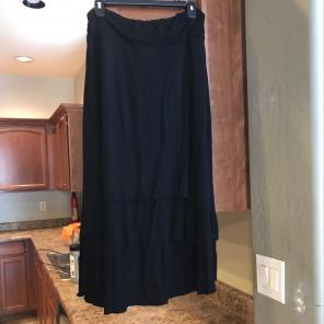 Black High Low Tiered Skirt