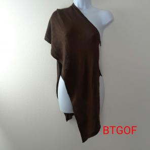 BEBE CHAINED SWEATER SHRUG BROWN