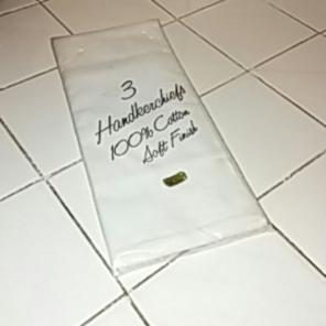 Unopened. 3 pack 100% cotton hankies