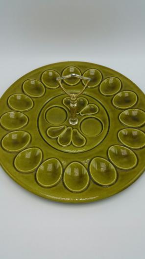 Vintage MCM egg plate platter server