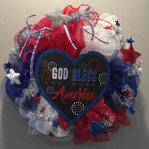 Deco mesh 4th of July Wreath