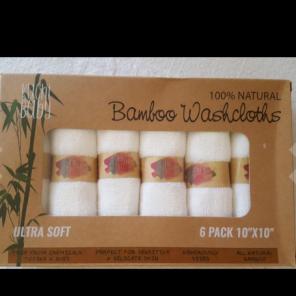 New Soft Baby Bamboo Washcloths-6Pack