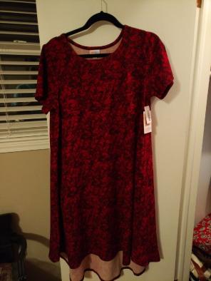 Lularoe Carly Dress - Red & Black