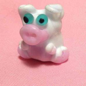 Handmade Lampwork Pig Bead 1"