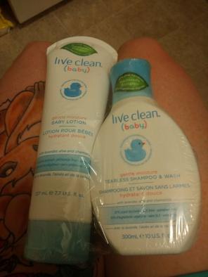 Live clean baby lotion and shampoo