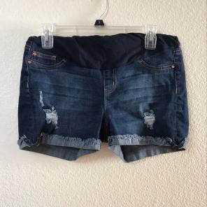Maternity Small Distressed Jean Shorts