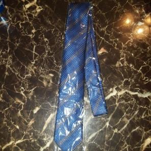 Blue and grey tie