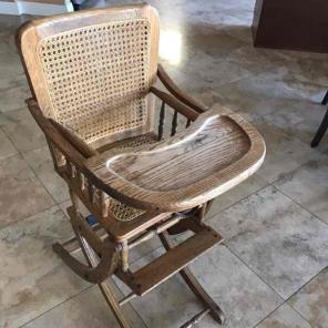 Antique Oak high chair / rocking chair
