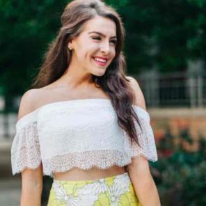 TopShop off the shoulder lace crop top