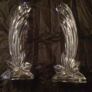 Leaded crystal candlestick holders