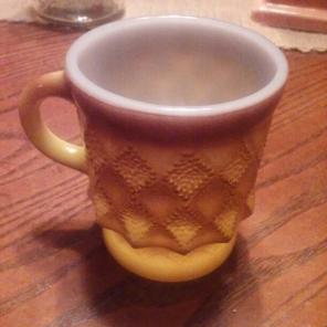 Fire King Diamond Pattern coffee mug