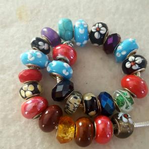 25pcs glass beads murano spacer charm