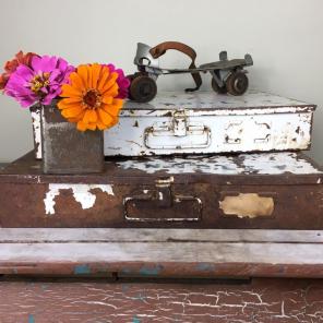 Vintage Industrial Metal Bins Boxes