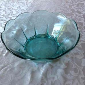 Aqua glass bowl