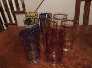 8 Vintage W.V. Glass co. Tall Glasses