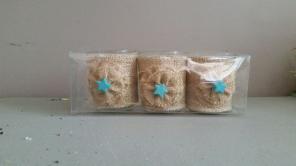 Burlap candle holders