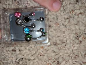 Belly button piercing set