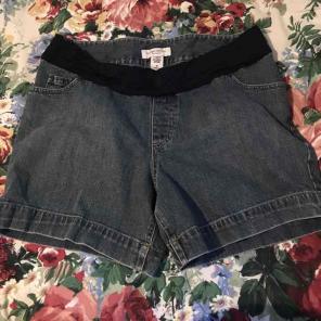 Jean maternity shorts