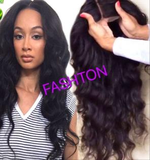 New! Deep Part Black Wave Wig