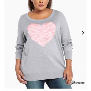Gray TORRID Sweater w/heart-- size 5