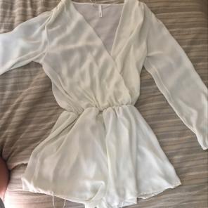 White Open-front Romper