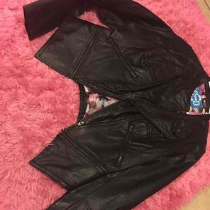 Black leather jacket