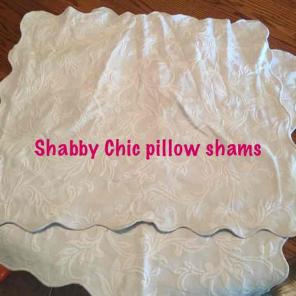 Pair shabby chic matelasse shams