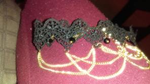 Gold and black choker
