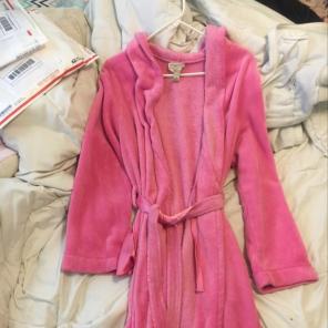 cozy pink fleece robe