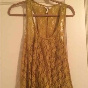 Urban outfitters mustard yellow lace top