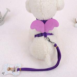 Purple Pet Harness + Training Leash Dog