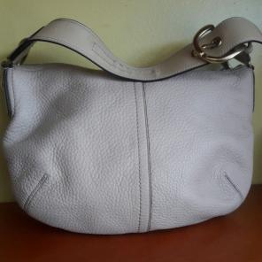 Coach Beige Pebbled Leather Hobo Purse